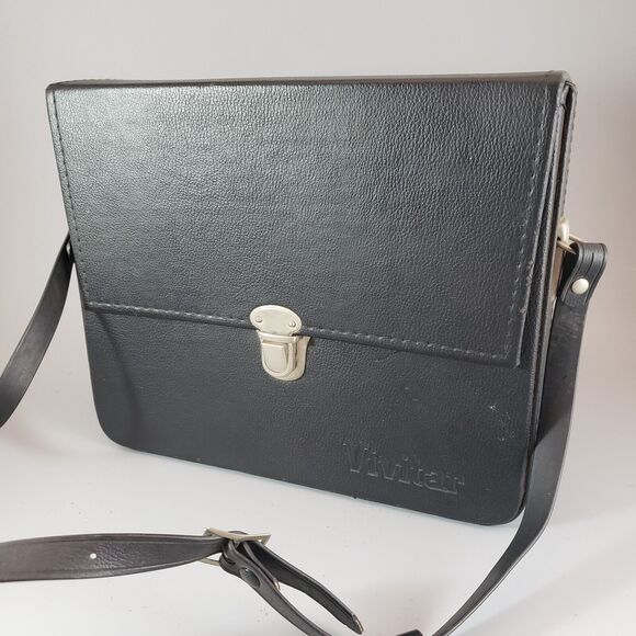 Vintage Vivitar Hard Case 9"x8"x2.5" Lined with Red Corduroy with Clasp - Picture 2 of 8